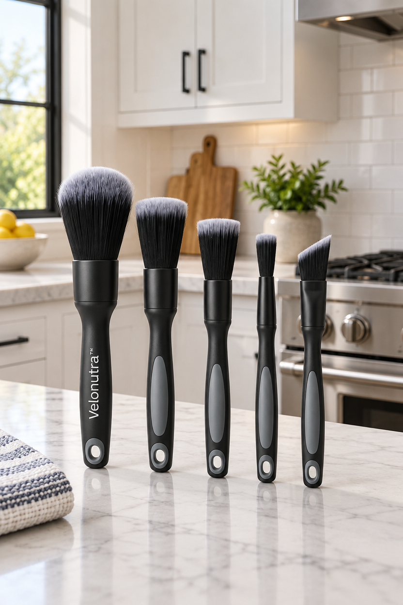 Velonutra™ Soft-Bristle Car Detailing Brush Set vehicle application scene