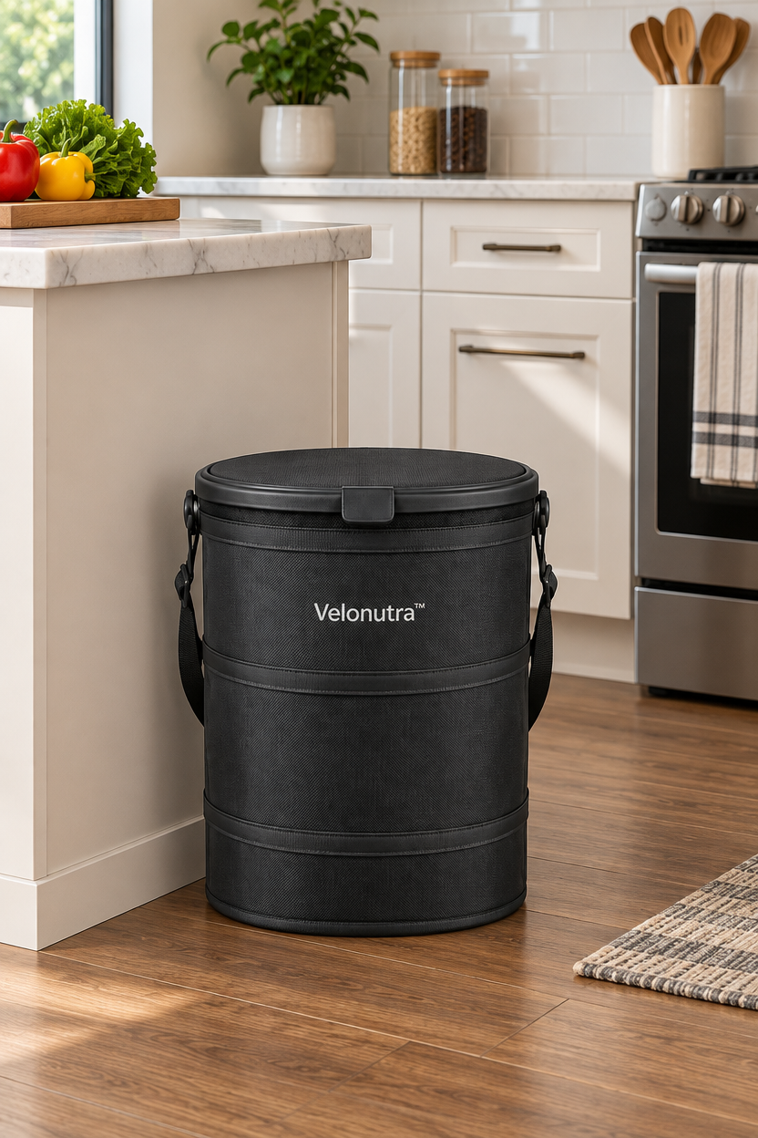 Velonutra™ Foldable Vehicle Trash Bin vehicle application scene