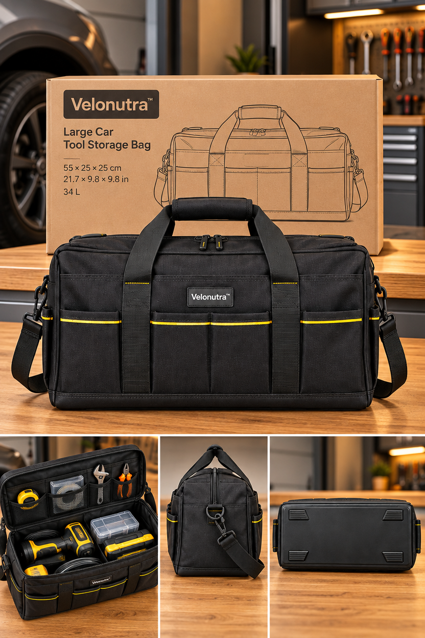 Velonutra™ Large Car Tool Storage Bag final packaged vehicle lifestyle scene