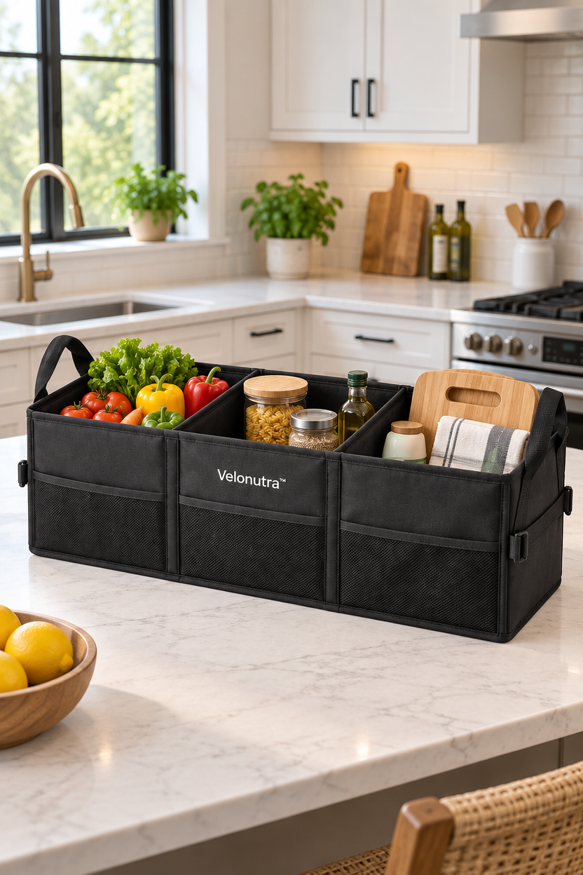 Velonutra™ Foldable Trunk Divider Organizer vehicle application scene